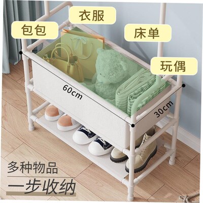Simple clothes hanger coat storage rack shoe shelf stool