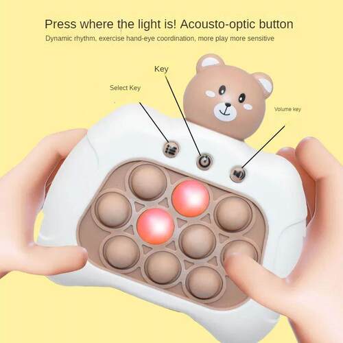Pop Light Fidget Game Quick Push Bubble Game Handle Toys Boy