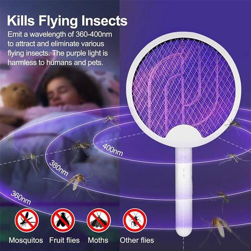 3000V Electric Mosquito Racket Mosquito Killer Lamp 1200mA U