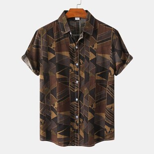 Camisas Para Hombre 2023 Summer Mens Short Sleeve Flower Sh