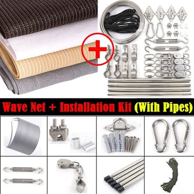 Width 2m Telescopic Wave Sunshade Net Patio Pergola Sunproof