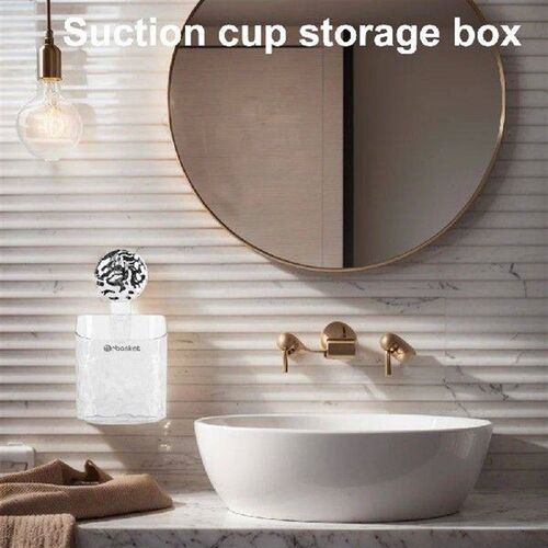 Suction Cup Shelf Light Luxury Style Wall Mounted Organizer