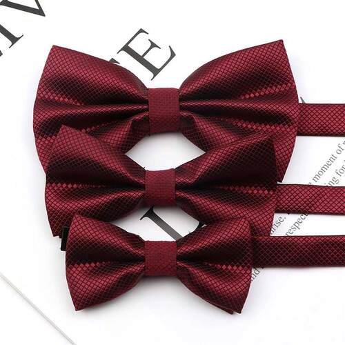3 Sizes Parent-Child Bowtie Set Solid Color Lovely Kids Pet