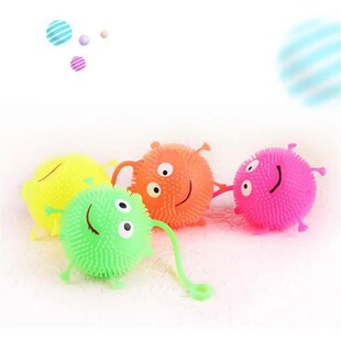 Led Bouncy Balls Light Up Toys Rubber Glowing Ball Flash Lum