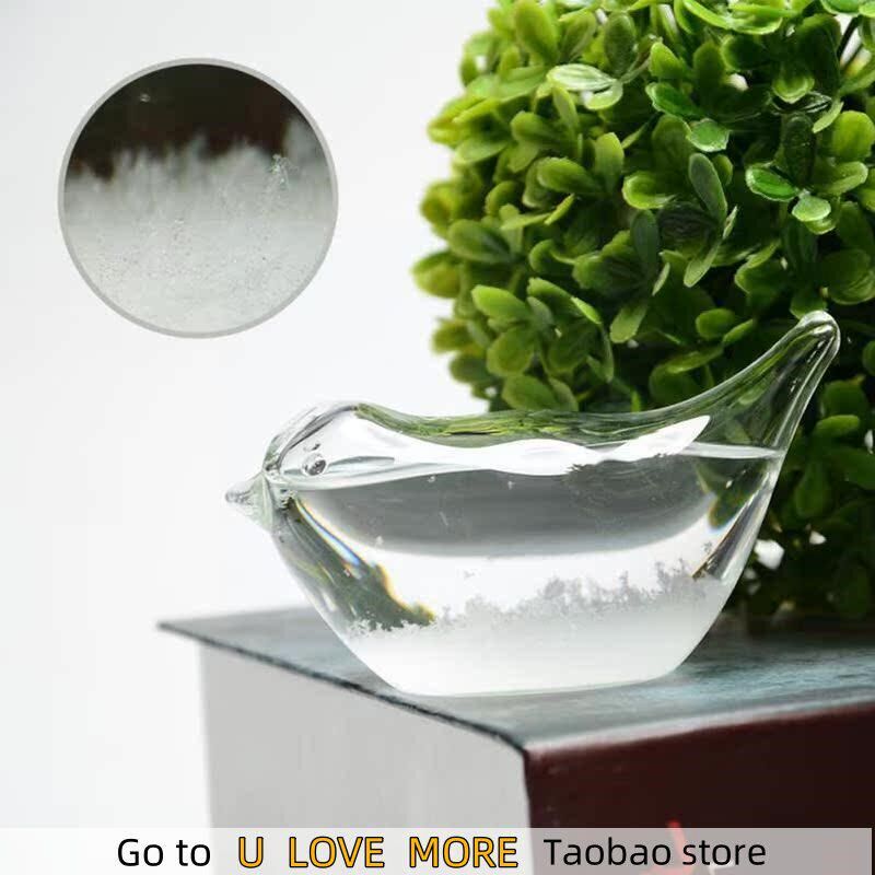 1PCS Transparent Glass Storm Water Drop Storm Forecast Bottl - 实物图