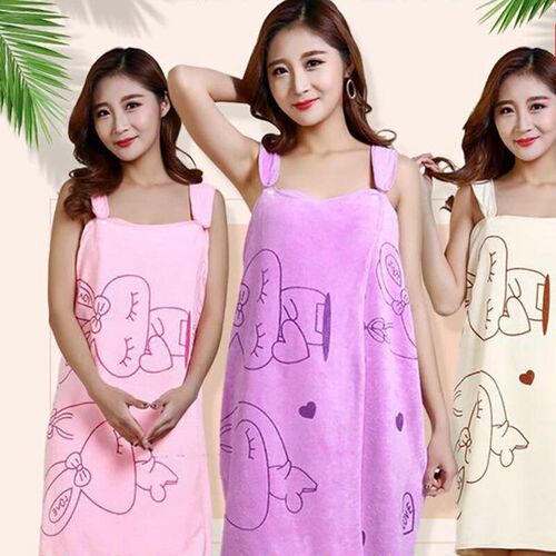 Wearable Bath Towel Superfine Fiber Bathroom Bathrobe Soft A