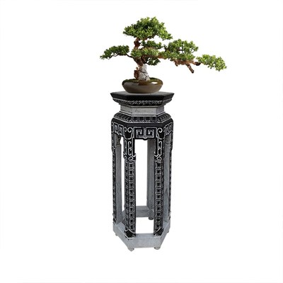 石雕花架中式仿古做旧室内客厅庭院石头摆件方墩盆景青石底座花台