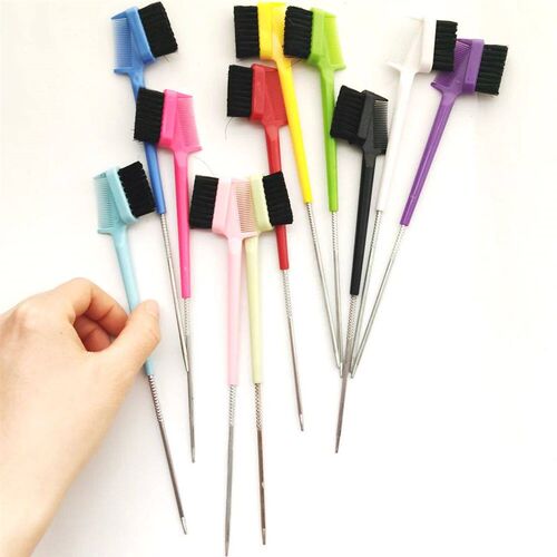 1PC Edge Control Brush Set Wholesale Metal Tip Double Sided