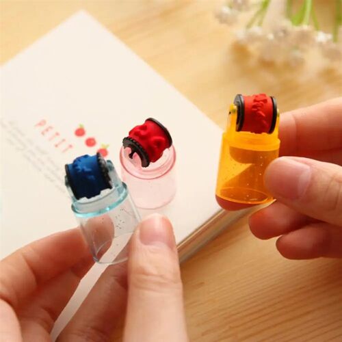 6pcs Baby Colorful Ink Pad Stamp Seal Preschool Funny Toy Le