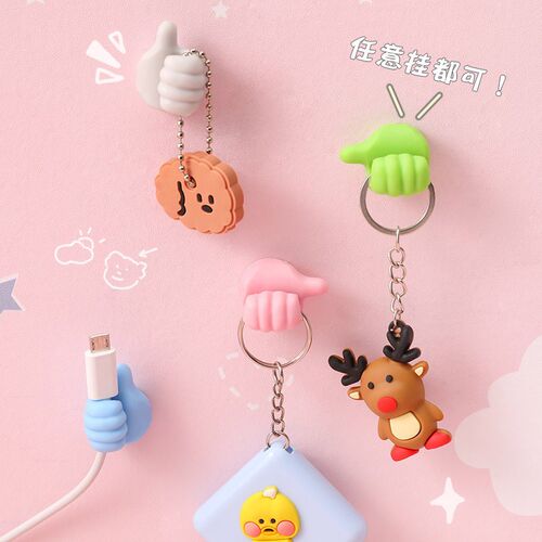 Creative Cute Data Line Organizer Thumb Hook Hub Fixed Wire
