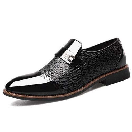 Aofu Shoes 3393 Mens Embossed Leather Slipon Casual Shoes La