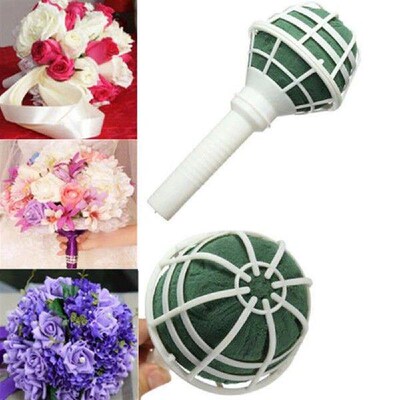 1Pc Plastic Flower Holder with Mud Clay Flower Arrangement