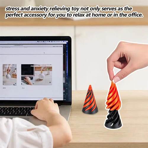 3D Printed Spiral Cone Toy Fidget Toy Stress Relief Impossib