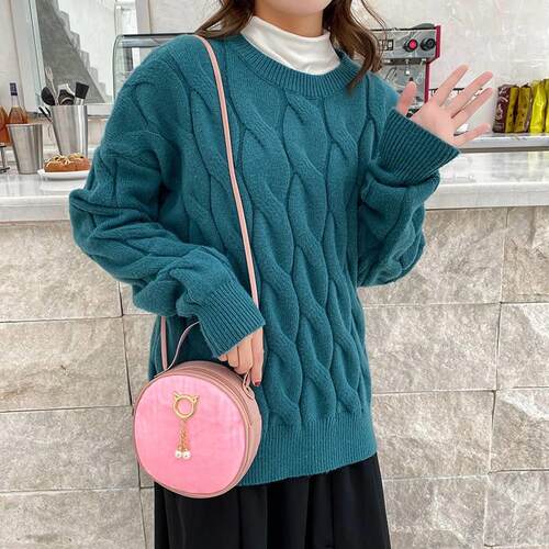 Bag womens fashion casual hand-held small round bag Western