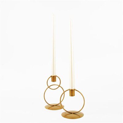 1pc Metal Candlestick Candle Holder Desktop Adornment Candle
