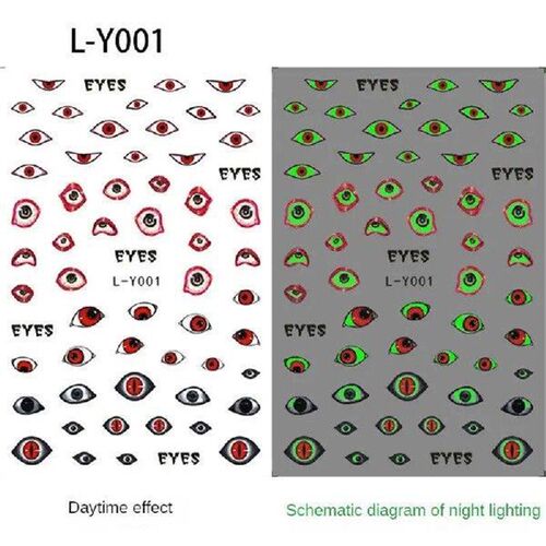 Halloween Glow Nail Art Stickers 3D Spider Web Fluorescence