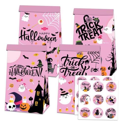 Halloween candy treats paper bag closures sticker party万圣