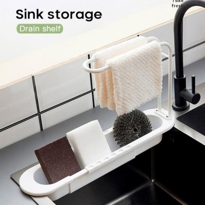 Sink Stand Kitchen Sink Organizer Dish Drainer Telescopic Ra
