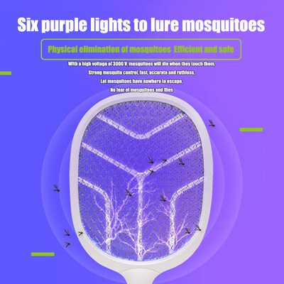Electric Mosquito Swatter Rechargeable New Two In One Househ
