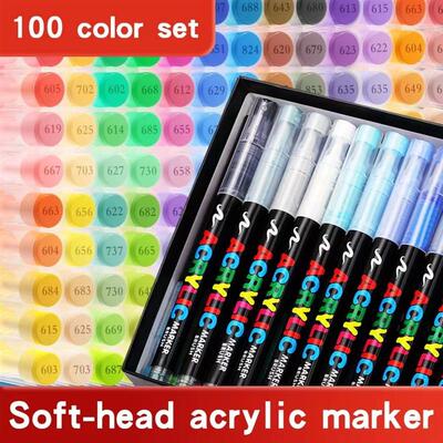 1-120 Colors GuangNa Set Acrylic Paint Markers Brush Tip Pai