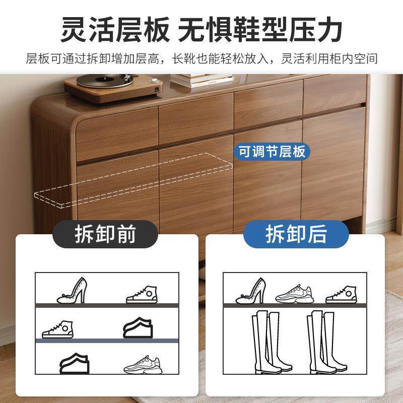 实木鞋柜门口家用大容量玄关柜一体入户经济型收纳储物柜新款鞋架