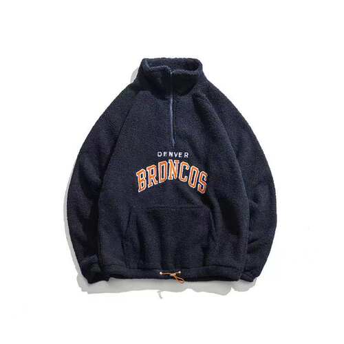 Winter Vintage Punk retro fashion design half zipper high ne