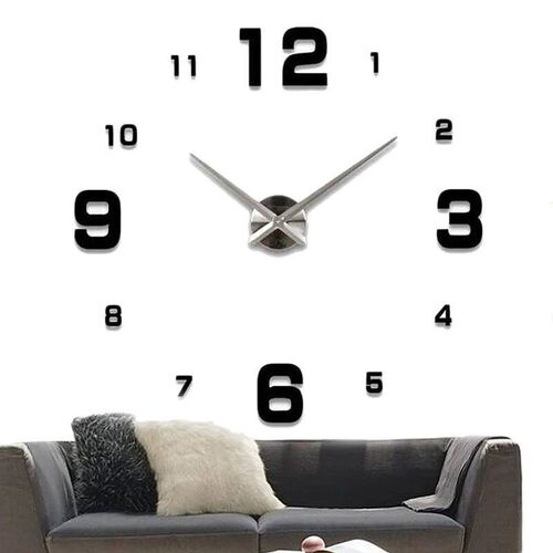 Large Wall Clocks 3D DIY Quartz Clock Acrylic Mirror Sticker