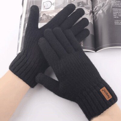 Fashion Mens Plus Velvet Thicken Knit Woolen Cycling Warm M