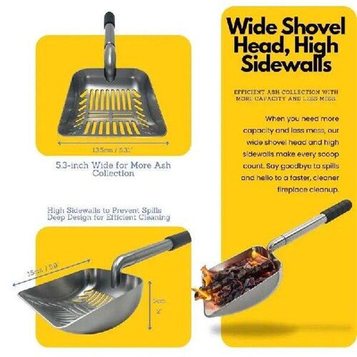 Hollow Out Fireplace Ash Sifter Stainless Steel Coal Scoop
