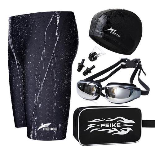 Men Swimming Shorts Swim Equipment Goggles Cap Trunks 泳裤衣