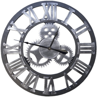 饰挂钟 复古创意壁钟酒店店铺影楼墙面工业装 齿轮钟表LOFT欧式 个性
