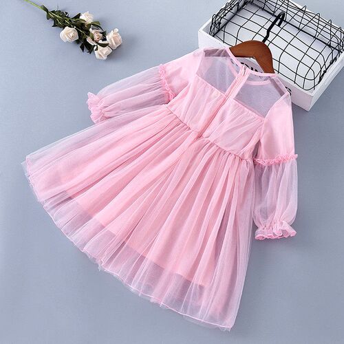 2-7 Years High Quality Spring Autumn Girl Dress New Lace Chi
