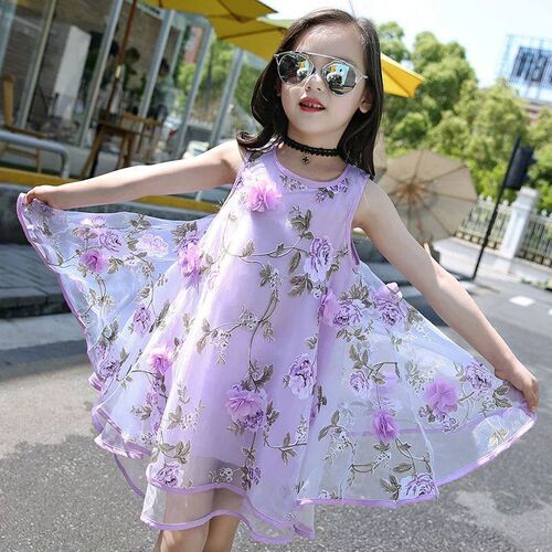 Bohemian Summer Girls Flower Dress Kids Girl Beach Dresses C