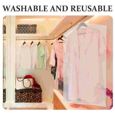 60 Pcs Garment Dry Cleaning Bag Bags Wardrobe Cover Covers
