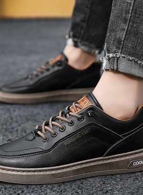 New Mens Fashion Casual Leather Shoes Non-slip Wear-resista