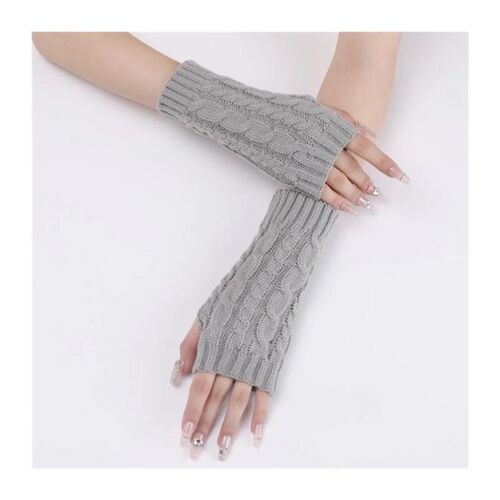 Autumn Winter Unisex Short Half-finger Cotton Gloves Weave C