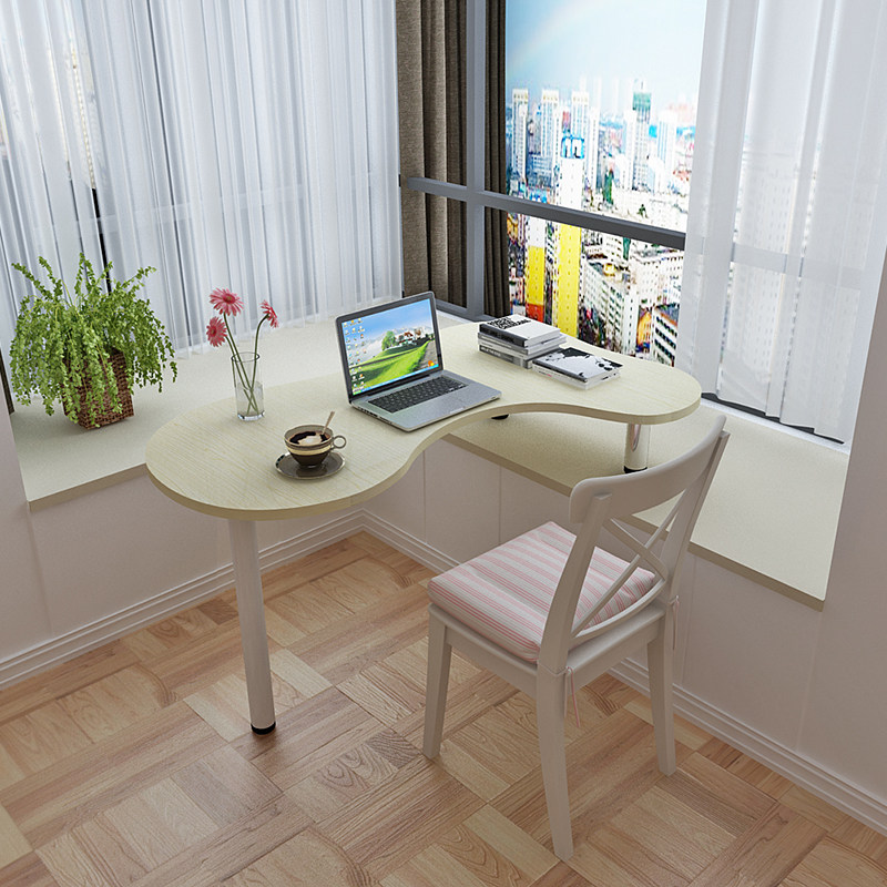 飘窗电脑桌卧室阳台桌窗台家用学习写字弧形转角书桌茶几端景台吧,住宅家具,电脑桌,淘宝优惠券,粉丝福利购,淘宝优惠卷