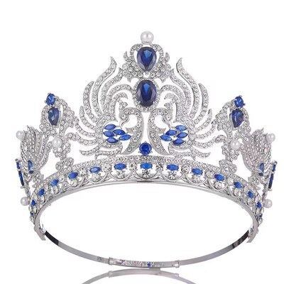 European Luxury Big Cubic Zirconia Wedding Round Tiaras Saud