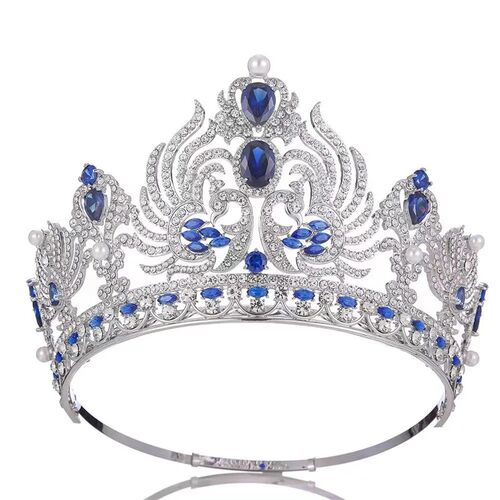 European Luxury Big Cubic Zirconia Wedding Round Tiaras Saud