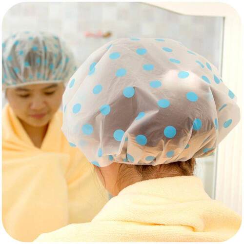 1/2/4PCS Wave Point Shower Cap Waterproof Thicken High Quali