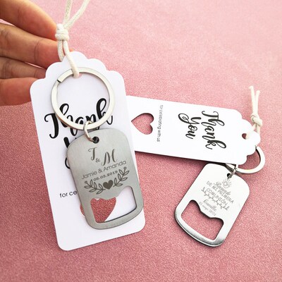 20pcs Personalized Engraved Stainless Steel Beer Bottle Open