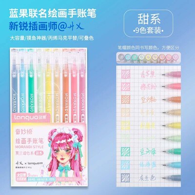 Kawaii Morandi Gray Pens Set Multi Color Gel Ink Pens Vintag