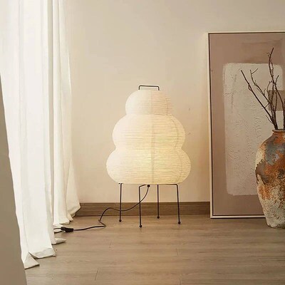 Japanese Design Akari Noguchi Yong Table Lamp White Rice Pap