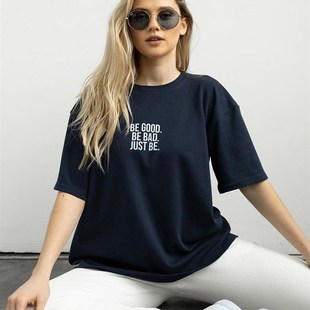 Hirsionsan Simple Loose Letter Printed T-shirt For Women 202