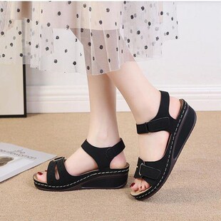 Women Sandals Soft Stitching Ladies Comfortable Flat Open To