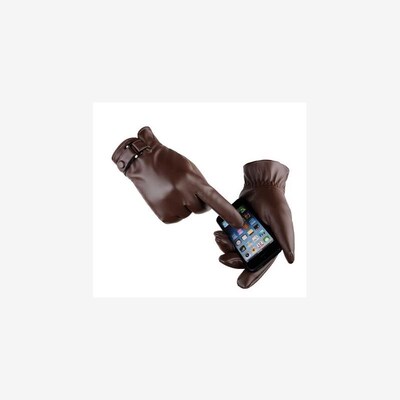 2018 winter glove pu leather phone screen touch men gloves