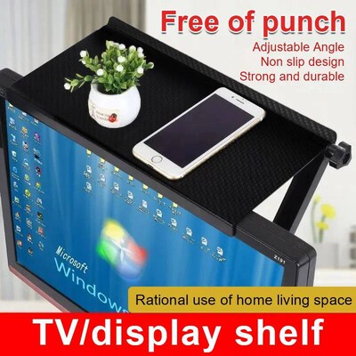 TV Screen Top Storage Shelf Adjustable Monitor Storage Rack