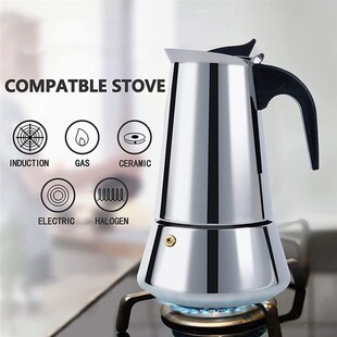 Moka Pot Stainless Steel Coffee Pots Espresso Geyser Coffee