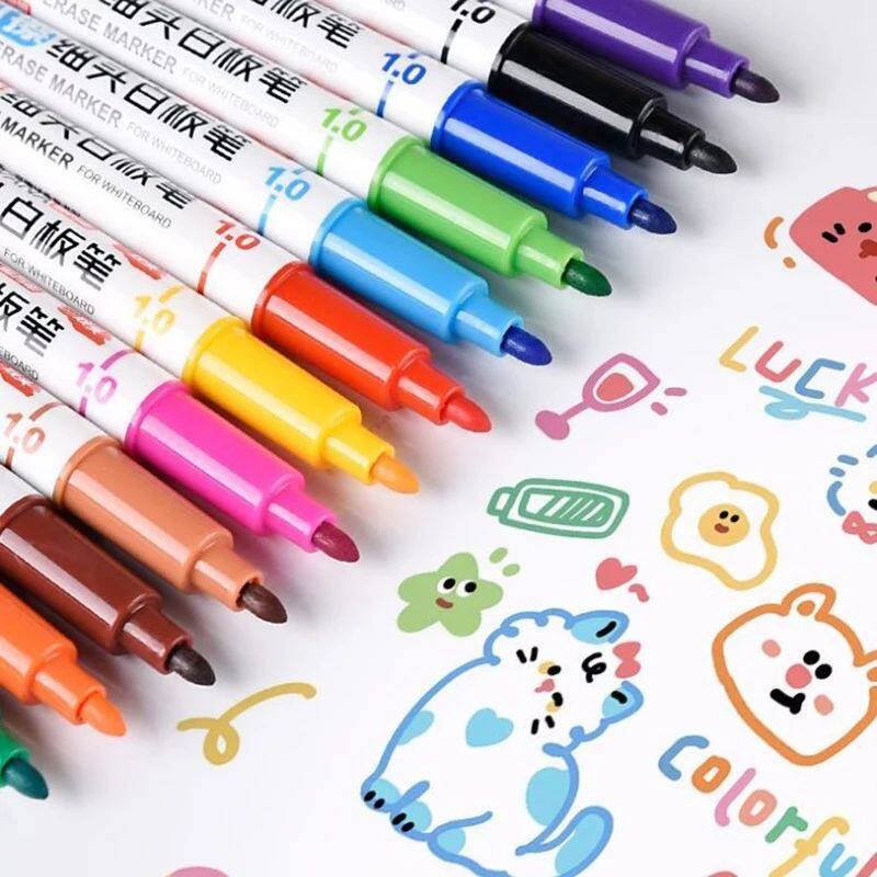 12 Color Double Ended Whiteboard Markers  Dry Erase- 0.5mm U图片