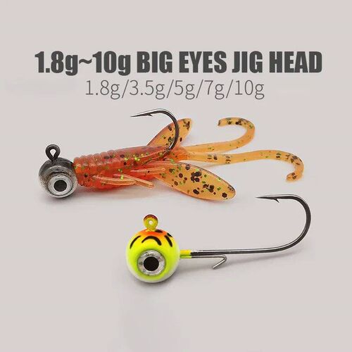 New Big Eyes Jig Head Fishing Hooks with Mustad Hook 1.8g 3.